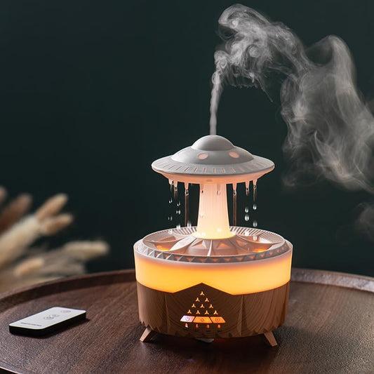 Humidificador Nube Lluvia, Difusor De Aceite Esencial Aromaterapia,Luz Nocturna De Aromaterapia Con 7 Colores Que Cambian, Difusor Aceites Esenciales Con Control Remoto,Humidificador Para Dormitorio